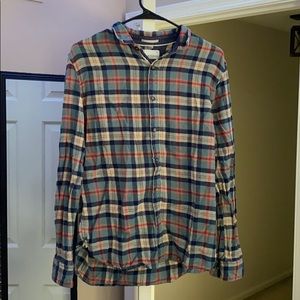 Denim & Flower Flannel Turquoise/Blue/Orange/Red